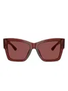 Dolce & Gabbana Printed-arms Sunglasses In Red