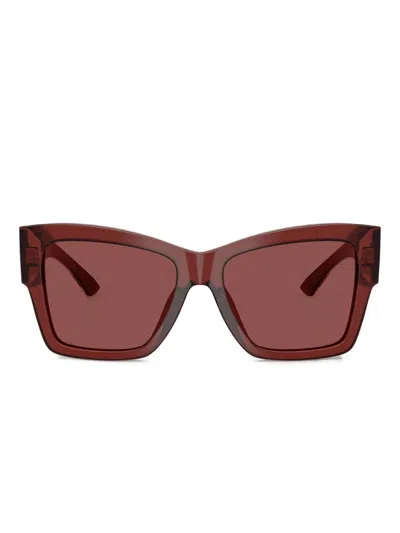 Dolce & Gabbana Printed-arms Sunglasses In Red