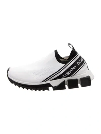Pre-owned Dolce & Gabbana Printed Athletic Sneakers In White