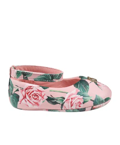 Dolce & Gabbana Printed Ballet Flats In Pink