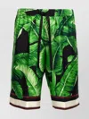 Dolce & Gabbana Bermuda Shorts With All-over Leaf Print