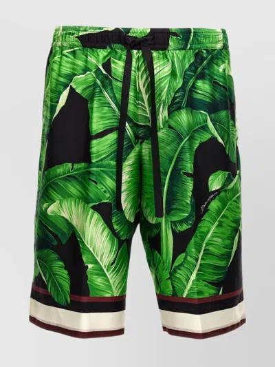 DOLCE & GABBANA PRINTED BERMUDA SHORTS WITH ELASTIC WAISTBAND