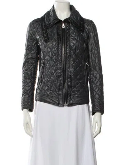 Pre-owned Dolce & Gabbana Printed Biker Jacket In Black