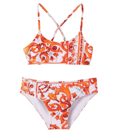 Dolce & Gabbana Babies' Printed Bikini In Brown