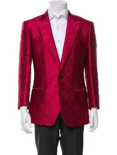 Pre-owned Dolce & Gabbana Printed Blazer In Burgundy