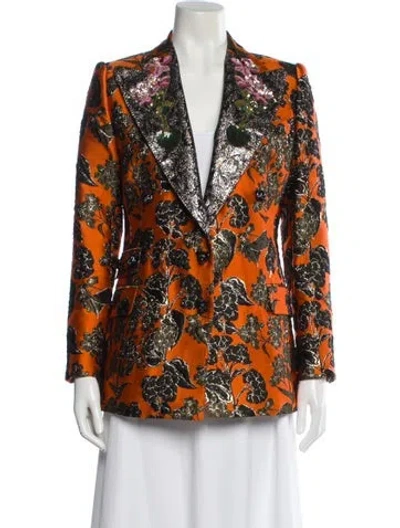 Pre-owned Dolce & Gabbana Printed Blazer In Orange