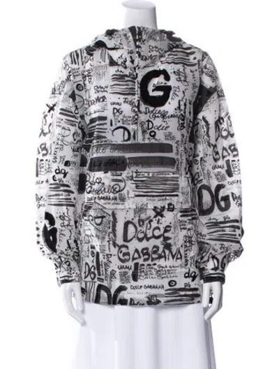 Pre-owned Dolce & Gabbana Printed Bomber Jacket In Black