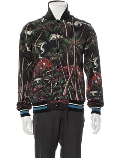 Pre-owned Dolce & Gabbana Printed Bomber Jacket In Green