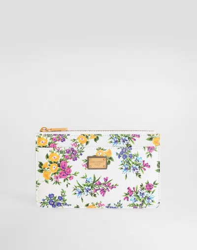 Dolce & Gabbana Printed Calfskin Card Holder In Multi