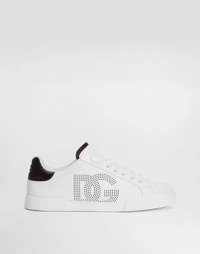 Dolce & Gabbana Printed Calfskin Nappa Strobel Portofino Light Sneakers In Multicolor