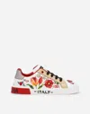 Dolce & Gabbana Printed Calfskin Portofino Light Low-top Sneakers In Multicolor