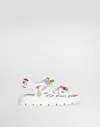 Dolce & Gabbana Printed Calfskin Sandals With Flowers And Dg Logo In Print