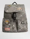 Dolce & Gabbana Printed Canvas Backpack In Gray