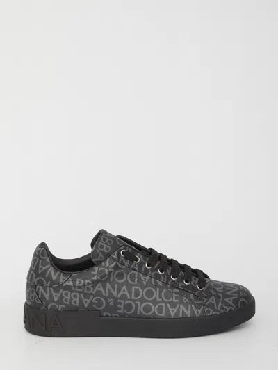 Dolce & Gabbana Printed Canvas Portofino Sneakers