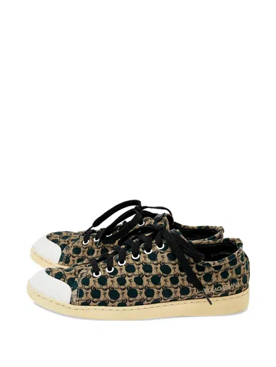 Pre-owned Dolce & Gabbana Printed Canvas Sneakers In Neutral
