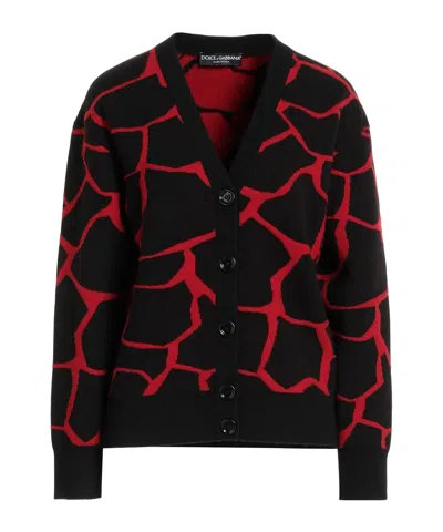 Dolce & Gabbana Printed Cardigans In Black