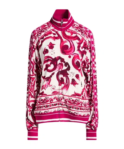 Dolce & Gabbana Printed Casual Jacket In Pink