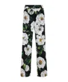Dolce & Gabbana Black Silk Pants With Floral Pattern In Black