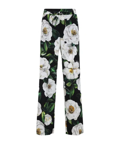 Dolce & Gabbana Printed Casual Pants In Black