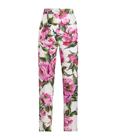 DOLCE & GABBANA DOLCE  GABBANA FLORAL PRINT PANTS