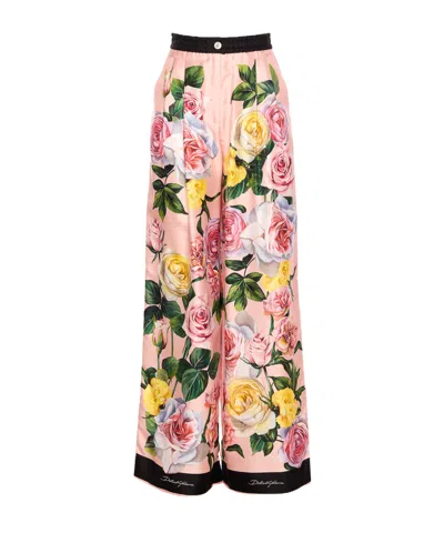 DOLCE & GABBANA DOLCE  GABBANA FLORAL PRINTED PANTS