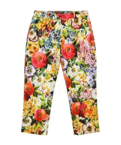 Dolce & Gabbana Printed Casual Pants In Nude