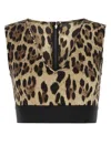 Dolce & Gabbana Leopard-print Charmeuse Cropped Top