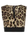 Dolce & Gabbana Leopard-print Charmeuse Cropped Top