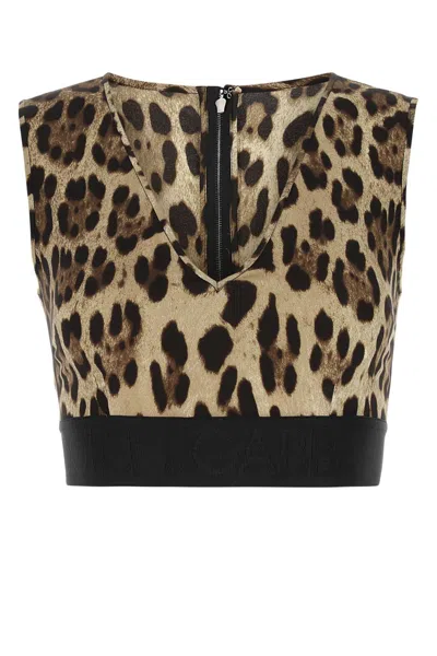DOLCE & GABBANA DOLCE & GABBANA PRINTED CHARMEUSE TOP