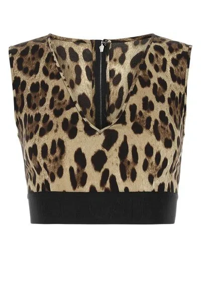 DOLCE & GABBANA DOLCE & GABBANA PRINTED CHARMEUSE TOP