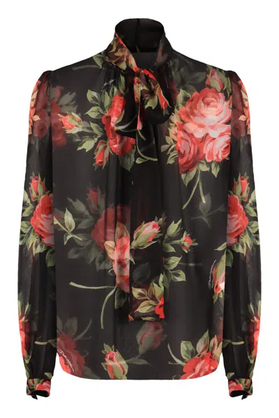 DOLCE & GABBANA DOLCE & GABBANA PRINTED CHIFFON BLOUSE