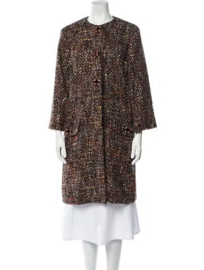 Pre-owned Dolce & Gabbana Printed Coat In Brown