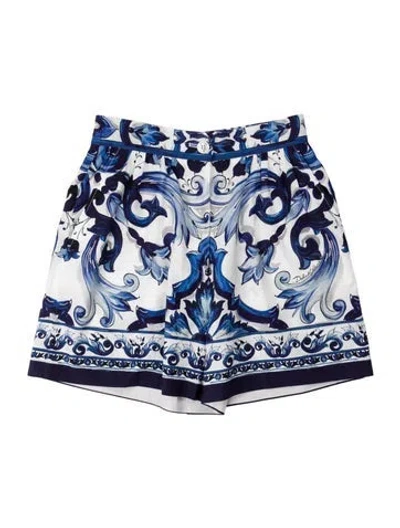 Pre-owned Dolce & Gabbana Printed Coat W/ Tags In Blue