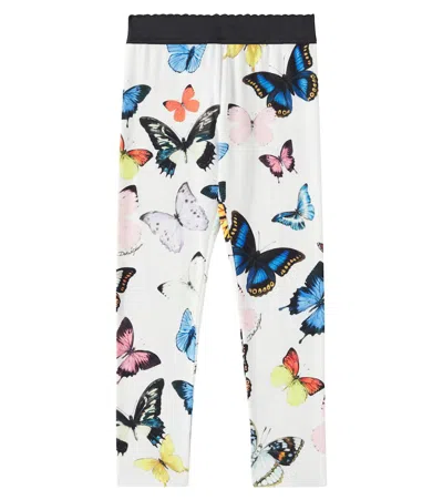 DOLCE & GABBANA PRINTED COTTON-BLEND JERSEY LEGGINGS