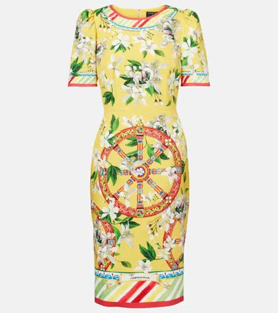 Dolce & Gabbana Printed Cotton-blend Midi Dress
