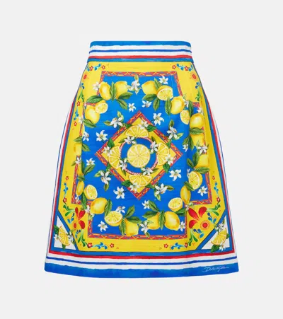 Dolce & Gabbana Printed Cotton-blend Miniskirt