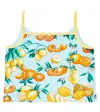 Dolce & Gabbana Printed Cotton Camisole In Agrumi Fdo.azzurro