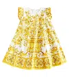 Dolce & Gabbana Printed Cotton Dress In Yellow