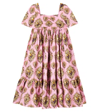 Dolce & Gabbana Kids' Printed Cotton Poplin Dress In Multi