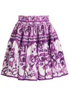 Dolce & Gabbana Women Maiolica Cotton Skirt With Ruffles In Multi