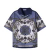 Dolce & Gabbana Cargo-print Poplin Shirt In Blue