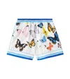 Dolce & Gabbana Printed Cotton Shorts In Farfalle Borod Blu