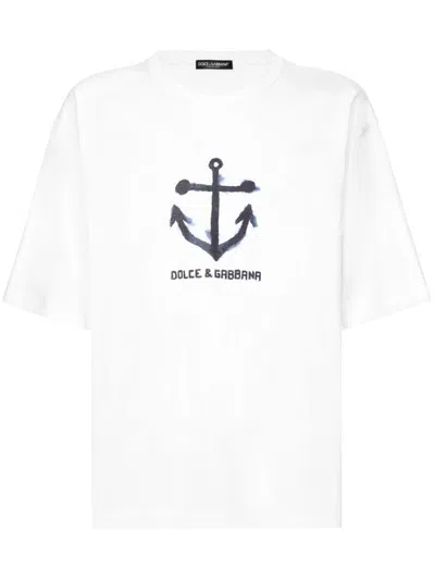 Dolce & Gabbana Cotton Crew-neck T-shirt In White