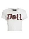Dolce & Gabbana Graphic Print Cropped Top With Short Sleeves In White