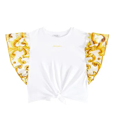 Dolce & Gabbana Kids' Printed Cotton T-shirt In White