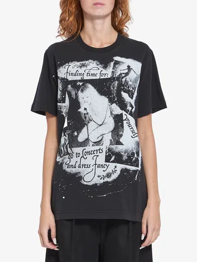 Dolce & Gabbana Printed Cotton Tshirt In Black