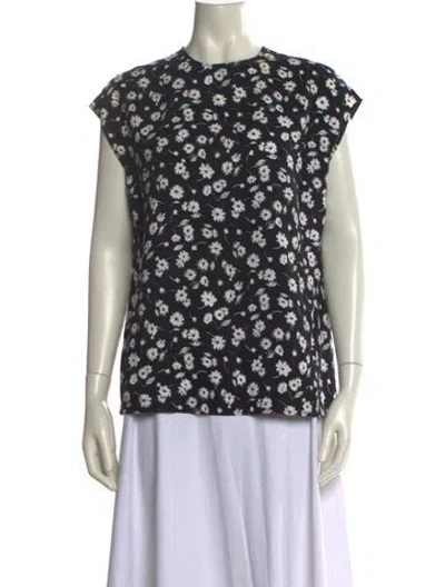 Pre-owned Dolce & Gabbana Printed Crew Neck Blouse In Black