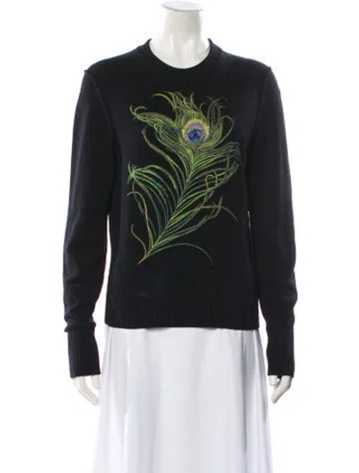 Pre-owned Dolce & Gabbana Printed Crew Neck Sweater In Black