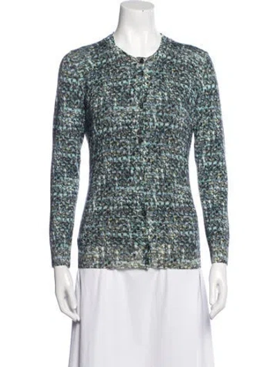 Pre-owned Dolce & Gabbana Printed Crew Neck Sweater In Blue