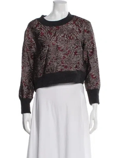 Pre-owned Dolce & Gabbana Printed Crew Neck Sweater In Gray